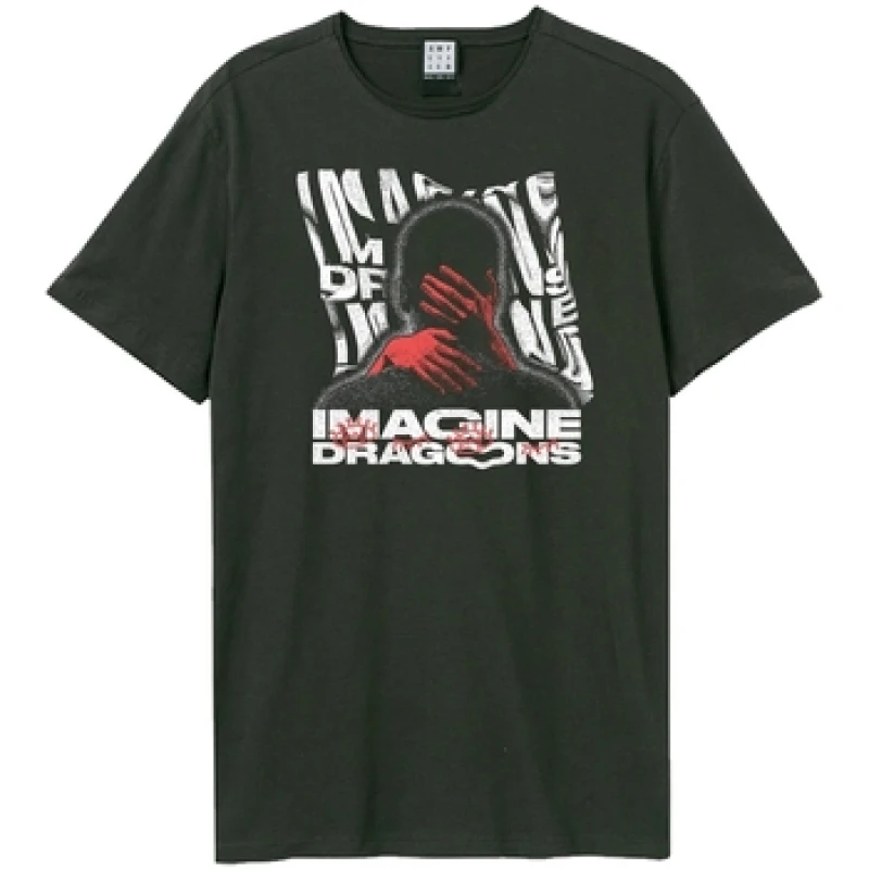 Image of Amplified Amplified Men Warp Hands Imagine Dragons T-Shirt in Charcoal Size: X-Small Charcoal XS Male 5063806004714