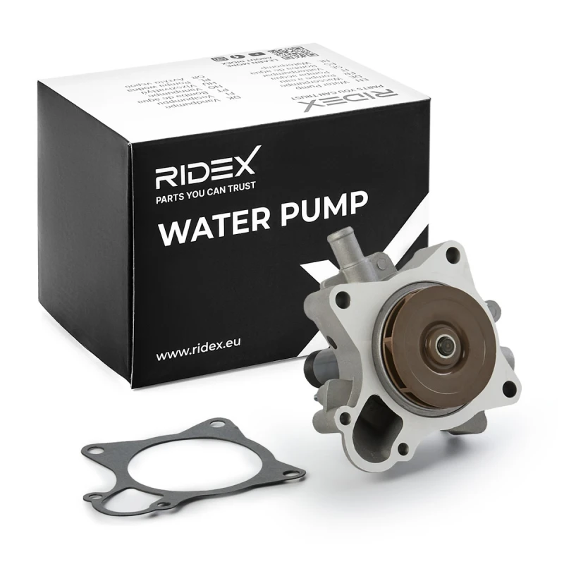 Image of RIDEX 1260W0576 Water pump for V-ribbed belt use, with gaskets/seals Water Pump (1260)