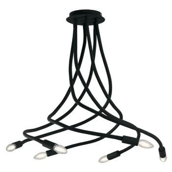 Image of Fan Europe Lighting - Fan Europe LOVER 6 Light Multi Arm Semi Flush Ceiling light Black 100x120cm