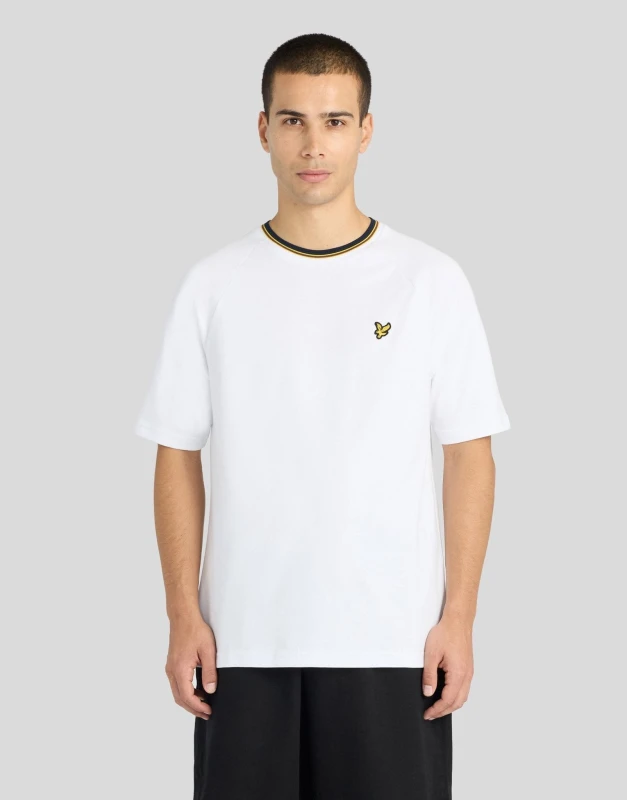 Image of Lyle & Scott Tipped Track T-Shirt White mens in White
