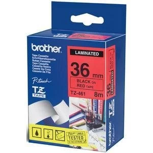 Image of Brother P-touch TZE461 36mm Gloss Tape - Black on Red