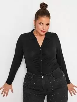 Image of Yours Black Ruched Body, Black, Size 18, Women