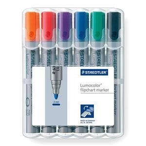 image of Original Staedtler Lumocolor Flipchart Markers Water based Dry safe