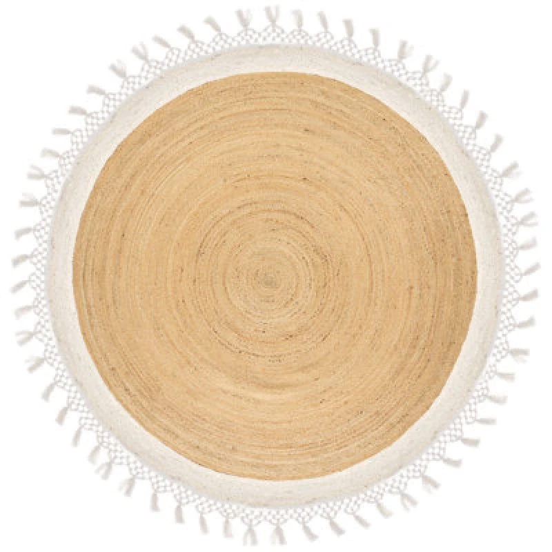 Image of Beliani Boho Rug Marts White 200 Cm Jute