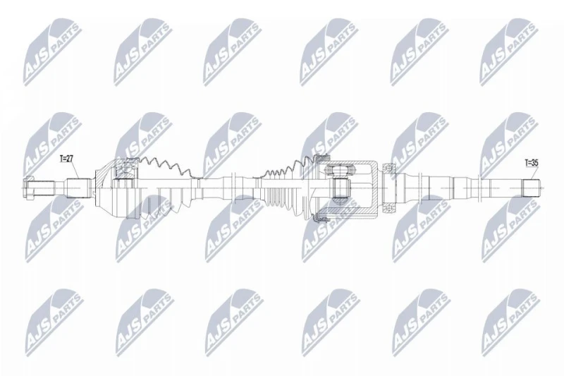 Image of NTY NPW-FR-202 Drive shaft Automatic Transmission, Front Axle Right Drive Shaft (13)