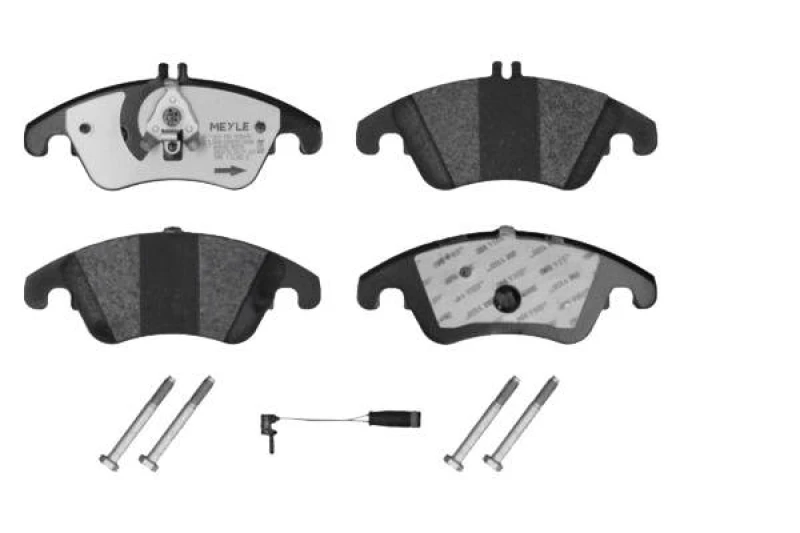 Image of MEYLE 025 243 1019/PD Brake pad set Front Axle, excl. wear warning contact, MEYLE-PD Quality, with anti-squeak plate Brake Pad Set,disc brake (402)