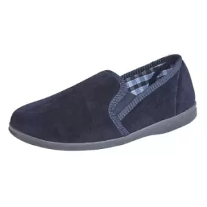 Image of Sleepers Mens Wilson Velour Slippers (9 UK) (Navy)