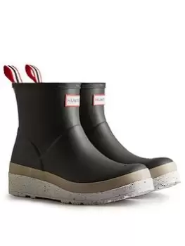 Image of Hunter Hunter Play Short Speckle Sole Wellington Boots, Black, Size 4, Women