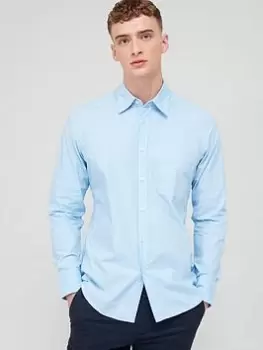 Image of BOSS Relegant_6 Regular Fit Long Sleeve Shirt - Blue Size 2XL, Men