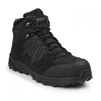 Image of Regatta Claystone Safety Toe Cap Safety Work Boot - Black/Granit