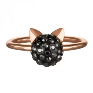 image of Ladies Karl Lagerfeld Rose Gold Plated Choupette Ring size L