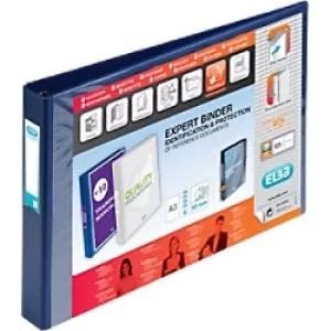 Image of ELBA Presentation Ring Binder Polypropylene A3 Landscape 4 ring 30 mm Blue