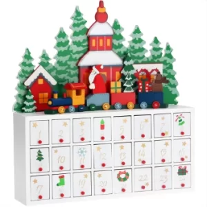 image of Advent Calendar Christmas Landscape Wood Reusable