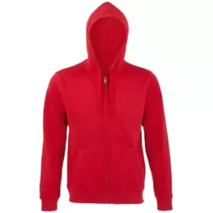 image of SOLS Mens Spike Full Zip Hooded Sweatshirt (L) (Red)