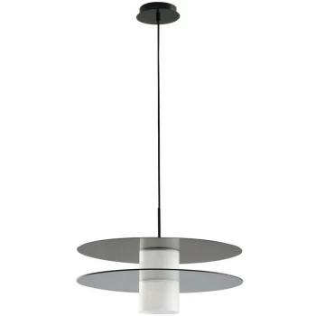 Image of Fan Europe Lighting - Fan Europe Record - Double disc Pendant, Tinted Glass, Black Opal, E27