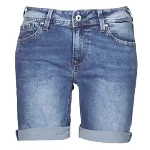 image of Pepe jeans POPPY womens Shorts in Blue - Sizes US 26