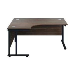 Image of Jemini Radial Left Hand Double Upright Cantilever Desk 1800x1200x730mm