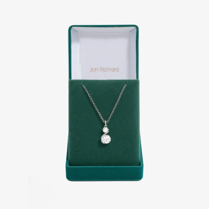Image of Jon Richard Rhodium Plated Infinity Pendant - Gift Box Jewellery Sets One Size Silver 70967811000