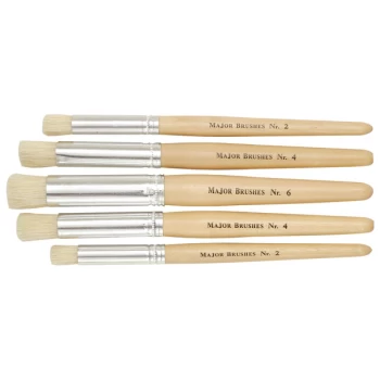 image of Major Brushes Short Handle Stencil Brush - Set of 5