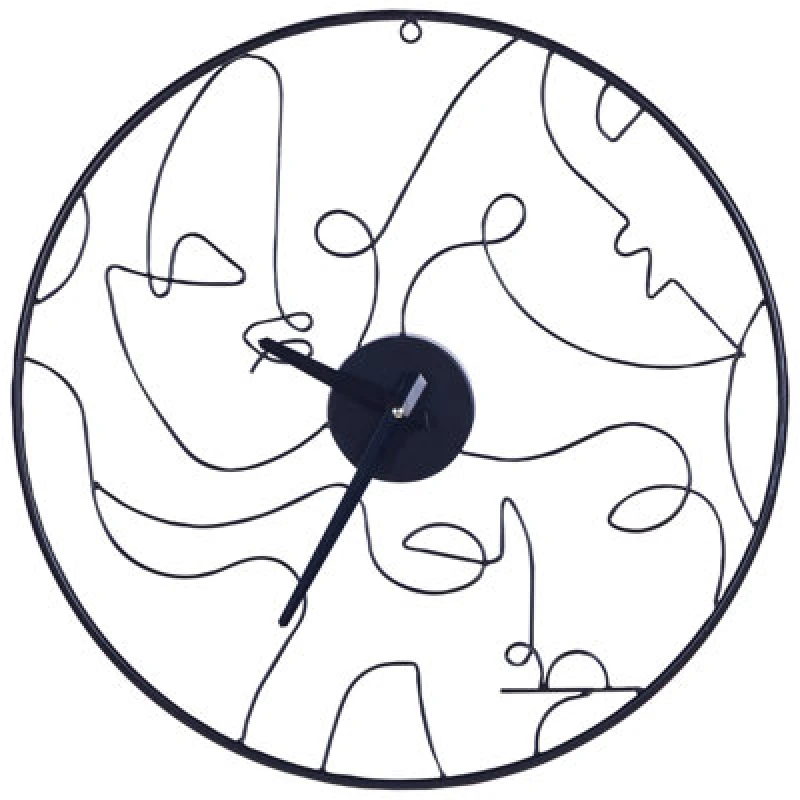 Image of Beliani Wall Clock Menton 50 Cm Metal Black