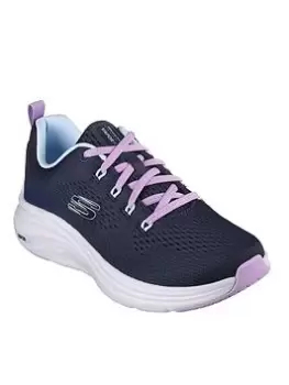 Image of Skechers Vapor Foam Engineered Mesh Lace-up - Navy Mesh/lavender Trim, Navy, Size 3, Women