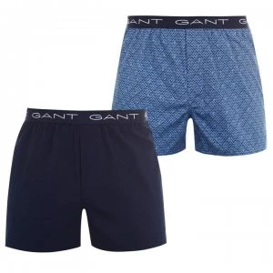 image of Gant 2 Pack Woven Boxers - 410 Marine