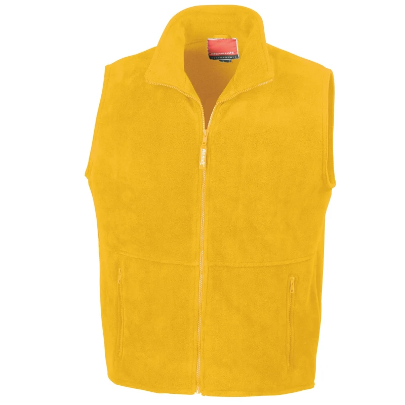 Image of Result Result Men Polartherm Fleece Lined Body Warmer in Yellow Size: Small Yellow S Male 5063527365132