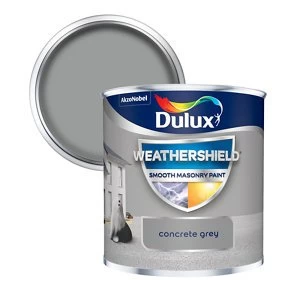 Image of Dulux Weathershield Concrete Grey Smooth Masonry Paint 250ml