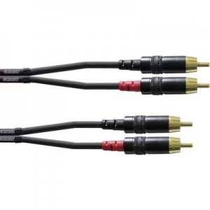 image of Cordial CFU 6 CC Audio/phono Adapter cable [2x RCA plug (phono) - 2x RCA plug (phono)] 6m Black