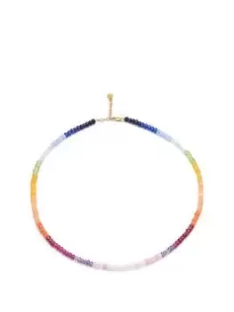Image of Rachel Jackson Rainbow Sunset Gemstone Gold Necklace, Rainbow, Women