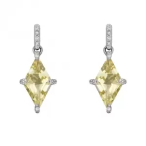 image of Kite Shaped Lemon Quartz White Gold Earrings GE2384Y