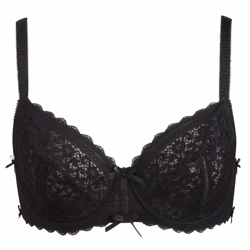 Image of Pomm'Poire Underwired full support bra For Her Pomm'Poire Elena Noir Female 90E