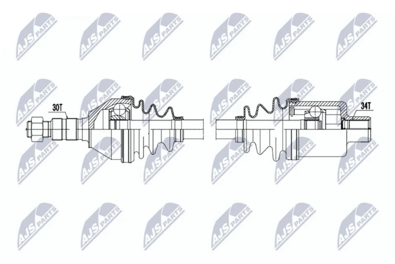 Image of NTY NPW-PL-160 Drive shaft Manual Transmission, Front Axle Right Drive Shaft (13)