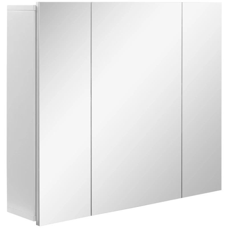 Image of kleankin kleankin Bathroom Mirror Cabinet Wall Mount Storage organiser w/ Door, White