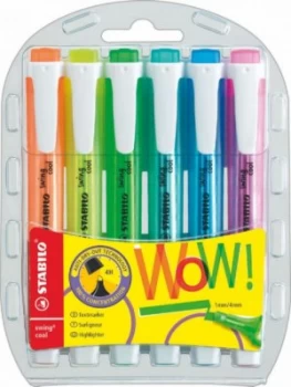Image of Stabilo Swing Cool Highlighter Chisel Tip 1-4mm Assorted PK6