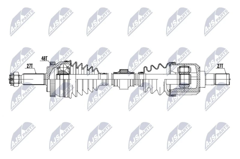 Image of NTY NPW-HY-653 Drive shaft Automatic Transmission, Front Axle Left Drive Shaft (13)