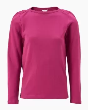 Image of Cotton Traders Womens Cosy-Up Long Sleeve Boat Neck Top in Purple
