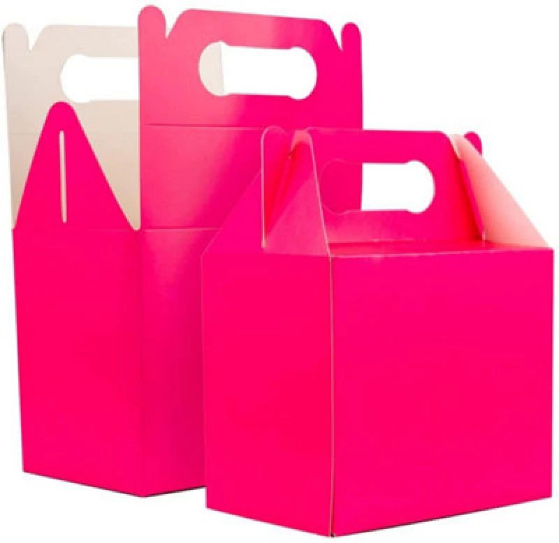 Image of Shatchi 30Pcs Hot Pink Colour Cardboard Lunch Carry Meal Food Cake Party Box Pink