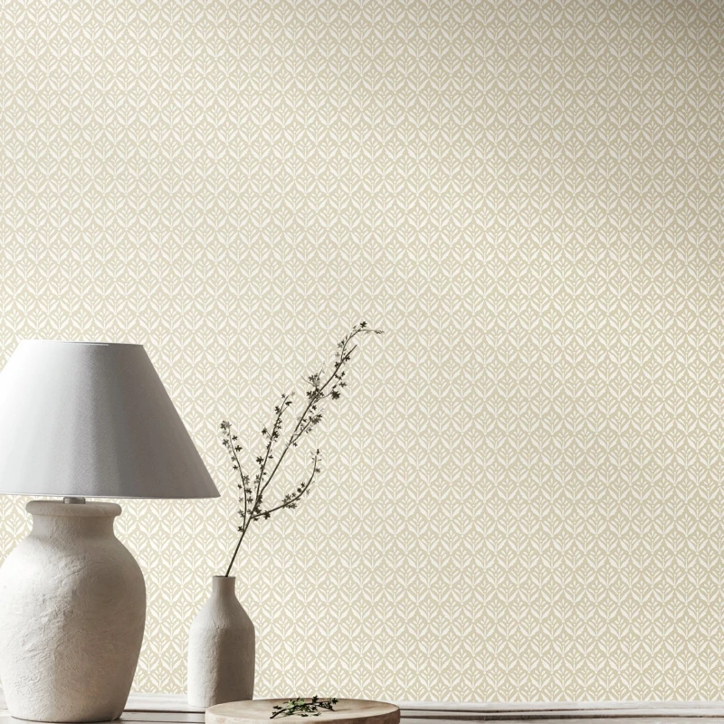 Image of Hoopla Walls Hoopla Walls Purity Mini Leaf Linen Wallpaper