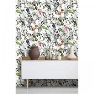 Image of Fresco Amazon Tropical Multi Colour Floral Wallpaper