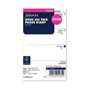 Image of Filofax Refill Week To View Pocket 2024 FX09267 FX09267