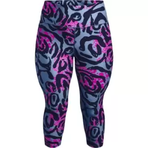 Image of Under Armour Printed Capri Tights Womens - Blue