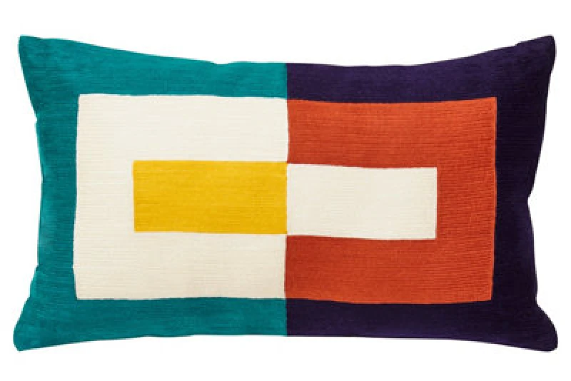 Image of Orsina Bosie Ozella Multi Coloured Rectangular Cushion Multicolor Unisex