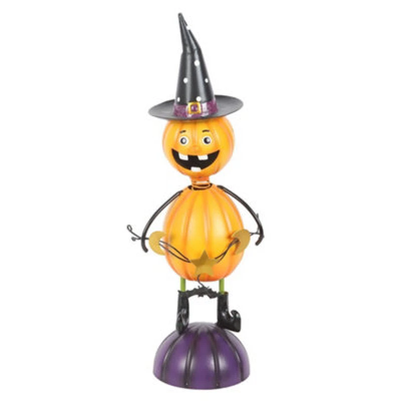 Image of Something Different Something Different Metal Pumpkin Man Ornament in Orange Orange One Size Unisex 5063806897521