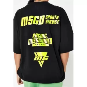 Missguided MSGD Racing Graphic T Shirt - Black