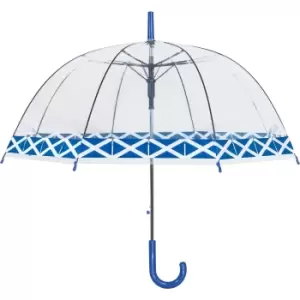 image of X-Brella Scottish Trim Dome Umbrella (One Size) (Clear/Blue)