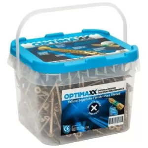 image of Optimaxx 4 x 70mm Woodscrews - Tub of 600 - Yellow