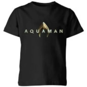Image of Aquaman Title Kids T-Shirt - Black - 11-12 Years