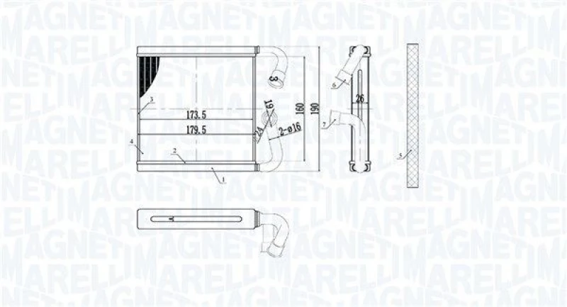 Image of MAGNETI MARELLI Heater matrix MAGNETI MARELLI 350218523000