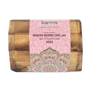 image of Karma Rose Incense Cone Wooden Set